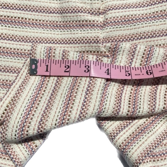 LOFT High Waist Striped Shorts - Cream and Pink - Picture 6 of 9